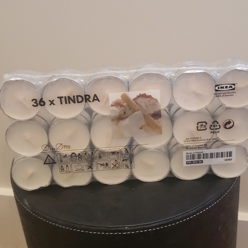 36 Tea Light Candles Vanilla Scented